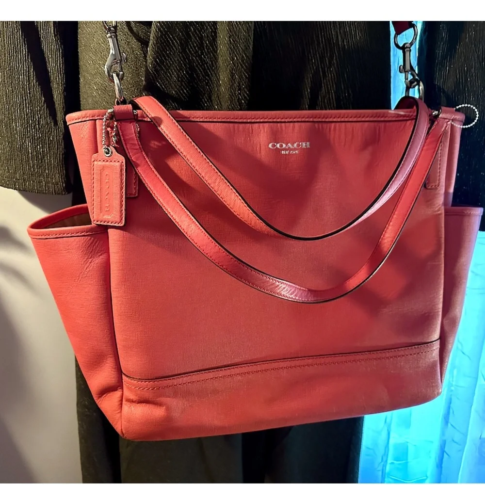 Coach Legacy Large‎ Coral Leather Crossbody for Work, Travel or Baby Bag 26353